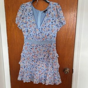 City Studio Blue Floral Mini Dress